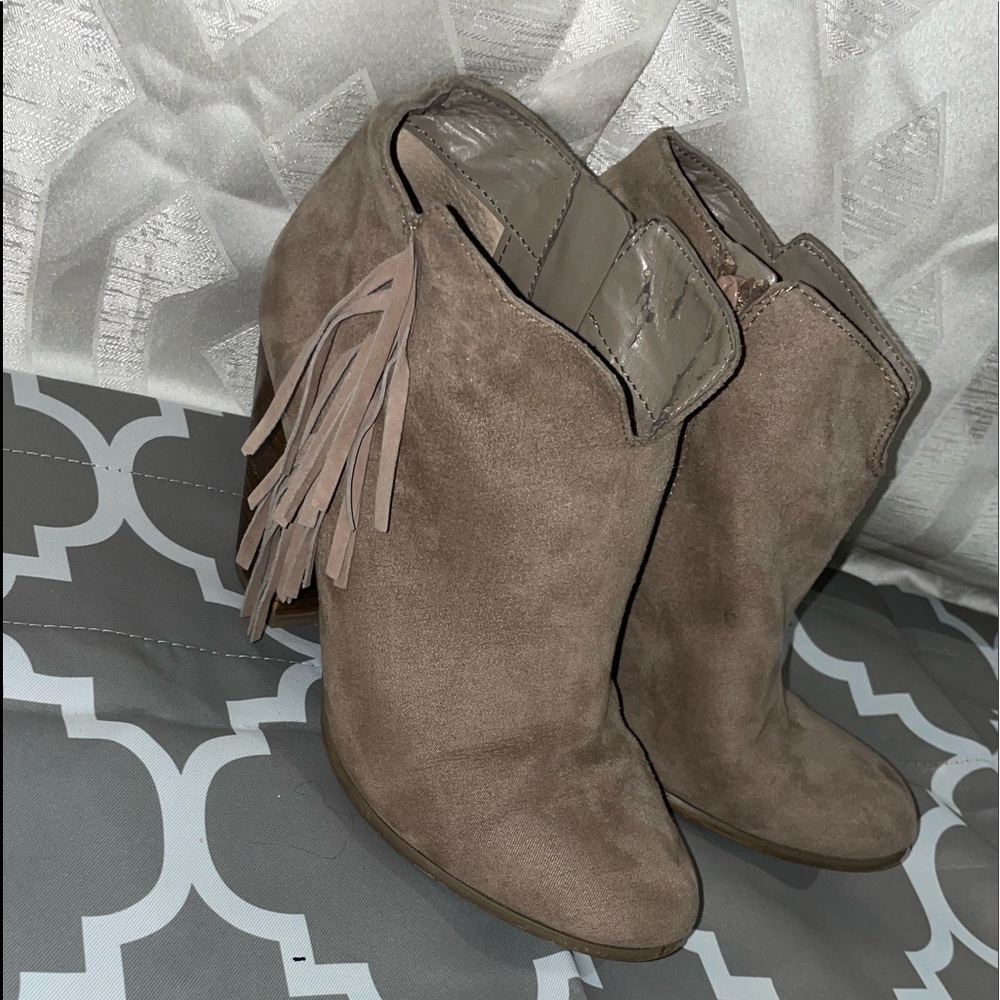 Carlos suede fringe ankle bootie
